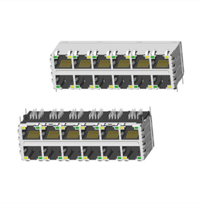 RJ45 2X6 帶POE帶燈帶屏蔽（bì）帶彈片