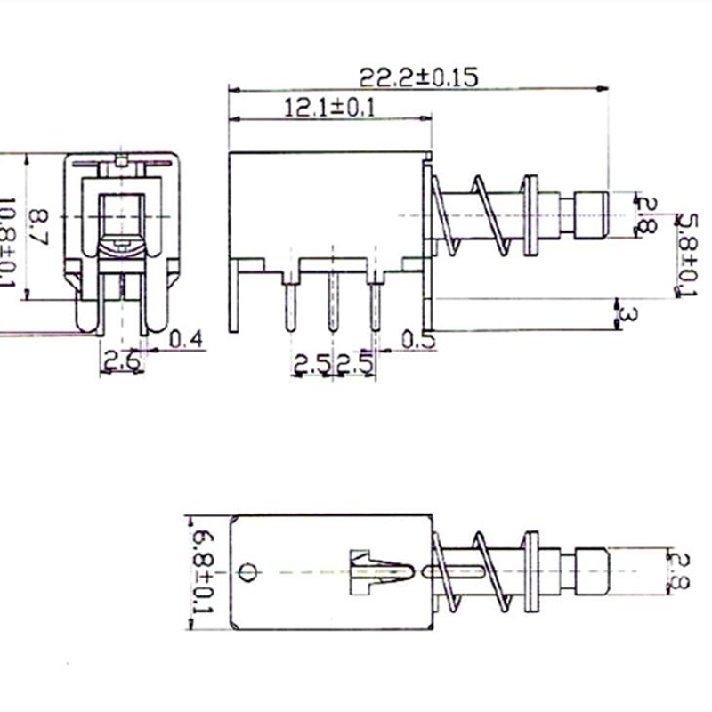 六角帶鎖直鍵開關