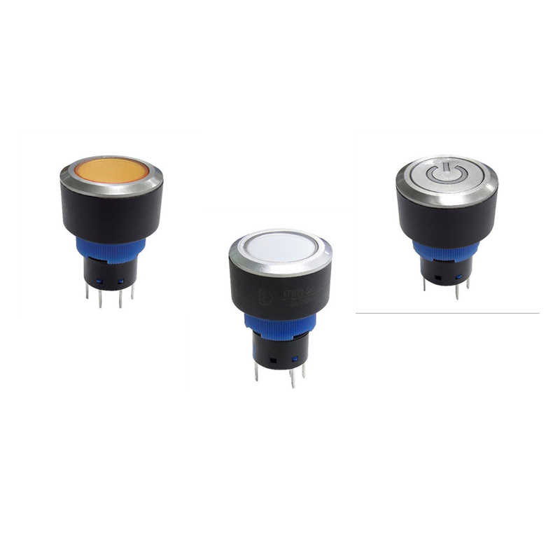 22mm 塑膠（jiāo）按鍵帶燈開關