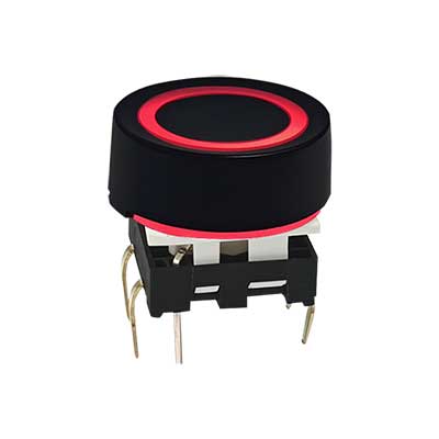 16MM圓形帶燈按鈕開關-鐳（léi）雕電源符號